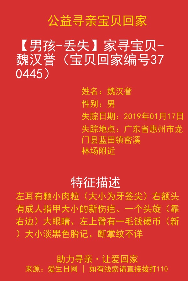 寻亲海报